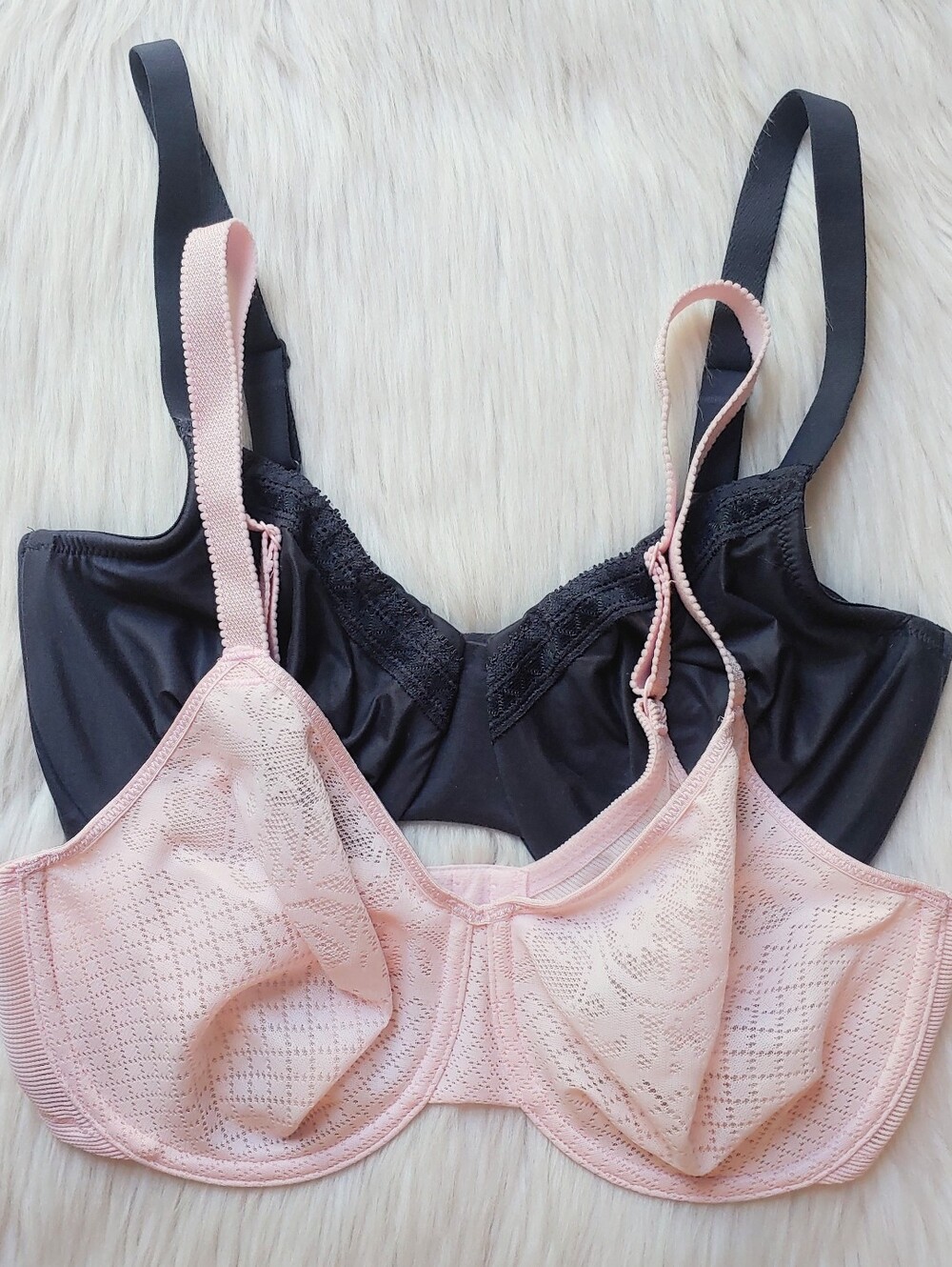 Wacoal Unlined Underwire Bras in RARE COLORS (blue, pink), 32DD (~32E)